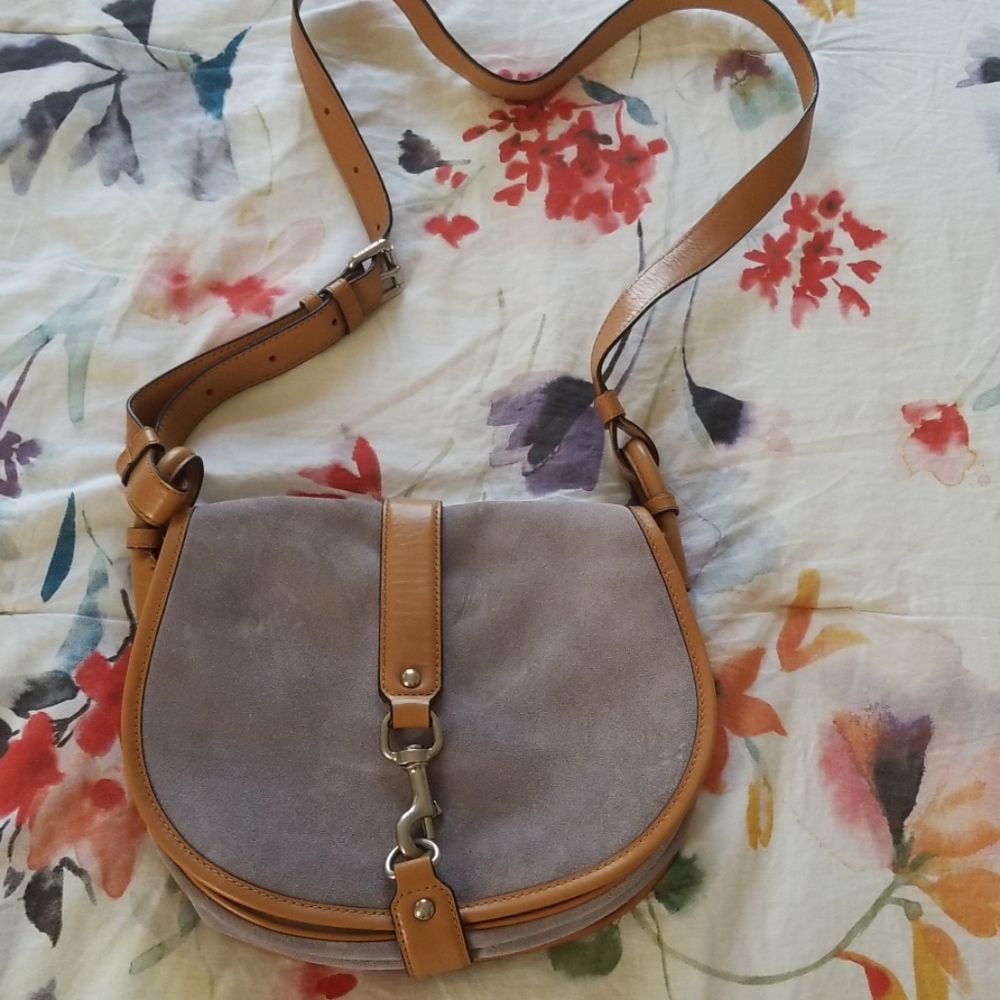 Purple suede crossbody